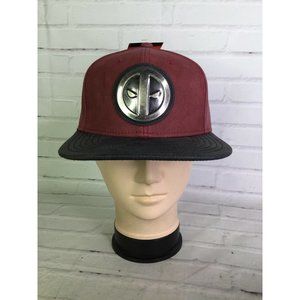 Marvel Comics Deadpool 3D Raised Logo Faux Leather Snapback Hat Cap Adult OSFM